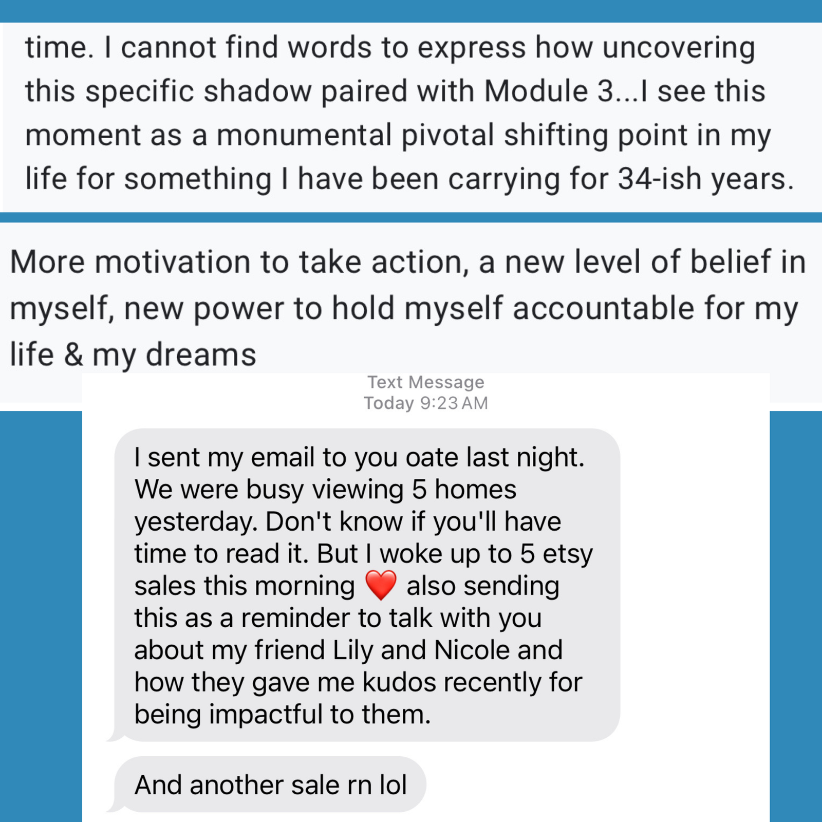 Client testimonial